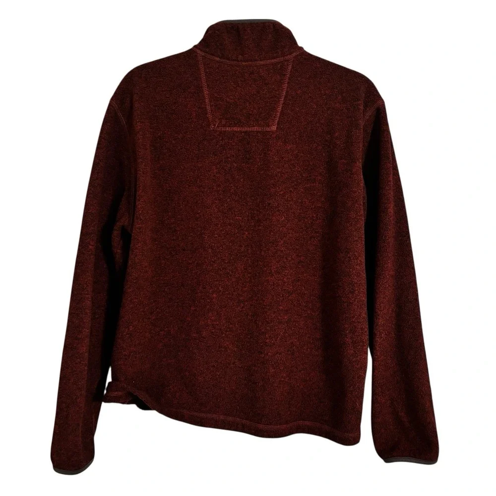 G.H.Bass Explorer Pullover 1/4 Zip ‎ Fleece Wine Heather Mens M Medium